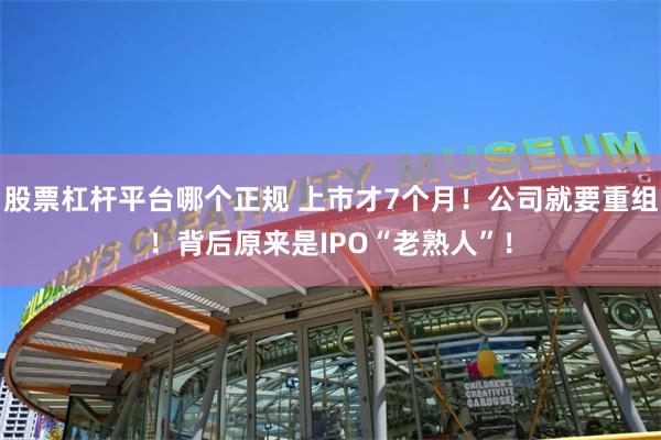 股票杠杆平台哪个正规 上市才7个月！公司就要重组！背后原来是IPO“老熟人”！