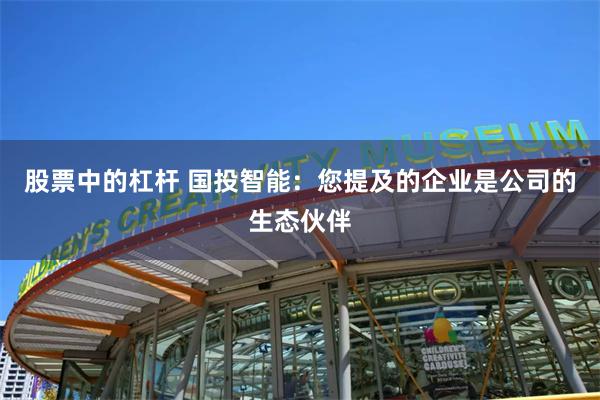 股票中的杠杆 国投智能：您提及的企业是公司的生态伙伴