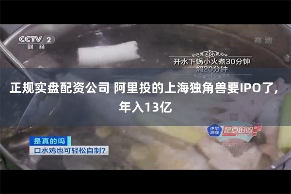 正规实盘配资公司 阿里投的上海独角兽要IPO了, 年入13亿